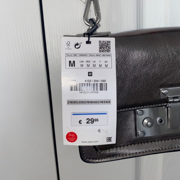 zara silver shoulder strap bag - Picture 4 of 5